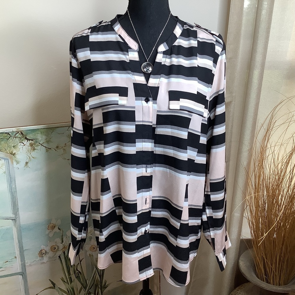 B-Calvin Klein long sleeve button down blouse